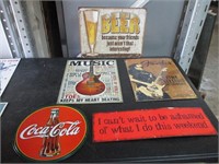 Bid x 5: Wall Art - Fender Beer, Music, Cola, etc