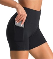 Womens Yoga Shorts with Pockets-S