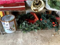 Christmas Greenery, Pinecones in Christmas Tin