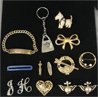 13 PC MISCELLANEOUS JEWELRY LOT;