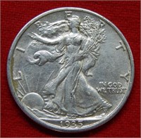 1935 S Walking Liberty Silver Half Dollar