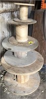 4 wood spools