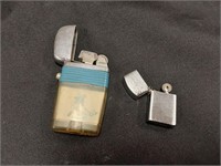 Vtg Scripto Fisherman Lighter & Mini Zip Lighter