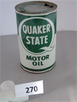 Tin Quaker State Motor Oil Can