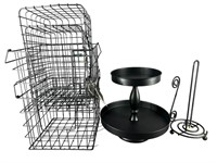 A Collection Of Black Wire Baskets, 2-Tier Tray,