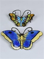 2 David Anderson Butterfly Sterling Pins