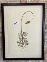 Fern Leaf Lavender Pressed Leaves Art, Framed