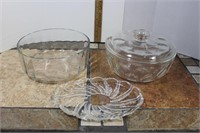 Large GLass Serving Dishes and Platter