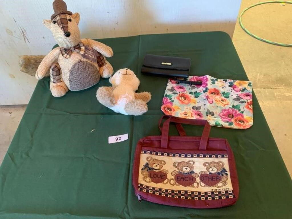 Door Stop Squirrel, Bible Case, Wallet & Other