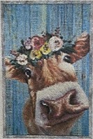 Brown Cow Wall Art Framed 24"x16"
