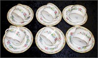 Six Coalport "Ming Rose" cups and saucers