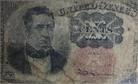 1800’s FRACTION NOTE 10c
