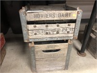 (2) Wooden Dairy Crates