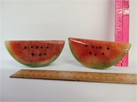 Set of 2 Stone Carved Watermellon