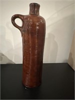 Brown wine handmade ceramic Jug  11"tall x 3