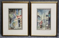 Original Watercolors on Paper by Sulzer / 2pc