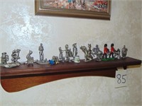 Pewter Figurines and Oil Picture