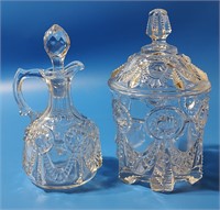 "Alabama" U.S. Glass Co. Cruet & Sugar, c.1890