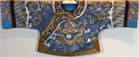 CHINESE SILK EMBROIDERED CHILD'S DRAGON ROBE