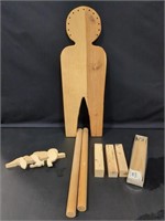 Wooden doll pieces for crafting, small wooden