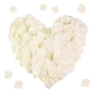 Aubcee 1000 PCS Artificial Silk Ivory Rose Petals