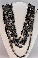 Six Necklaces - Hematite/Pearl, Onyx/Pearl