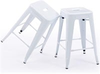 $80  Vogue 24 Backless White Bar Stools  2pc.