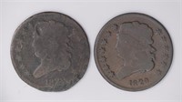 2 - 1829 Half Cents
