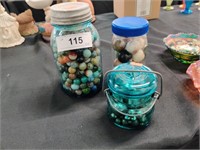 3 Jars of marbles