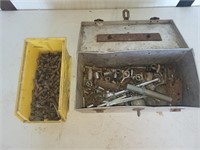 Bin 5/16 nut drivers and metal box/ misc. Tools