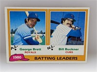 1981 Topps 1980 batting leaders Brett Buckner #1