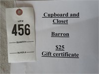 Cupboard & Closet $25 Gift Certificate