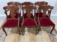 Set of 6-Cherry Sabre Leg Dining Chairs