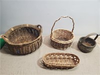 (4)  Wicker Baskets