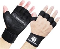 Fit Active Weight  Lifting Gloves Medium Black