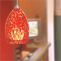 Tiella Lighting Vela Red Glass with Brushed Nicket