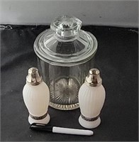 Canister and salt and pepper shakers
