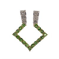 14k White Gold 0.25ct Tsavorite & 0.14ct Diamond P