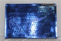 A Handmade Blenko Blue Glass Block