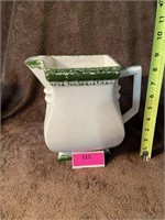 Ceramic white in green water pitcher