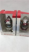 2 Christmas animated porcelain music box