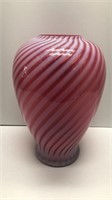 CRANBERRY SWIRL VASE