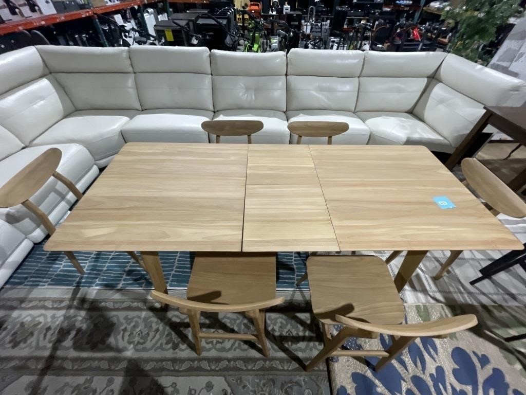 WOOD DINNER TABLE 6 CHAIRS RETAIL $2,500
