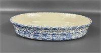 Henn Pottery Blue Spongeware Casserole Dish