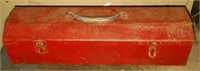 Red Metal Tool Box (19"×6"×4.5")