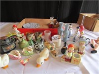 LARGE LOT OF FIGURINES, CHALKWARE AND M ORE