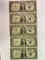5-  $1 Silver Certificates