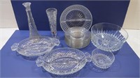 Glass Lot-Cut Glass Bowls 8" and 4" from France,