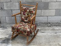 Vintage Children's Wooden Rocking Chair