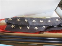 Vintage 48 Star Flag Pole and porch mount